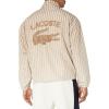 imageLacoste Mens Long Sleeve Aop L Full Zip Hoodless Blouson Jacket WArm Stripes ampamp Large Croc Back Graphic Tbd ML