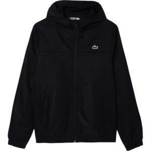 imageLacoste Mens Full Zip Up Jacket with HoodBlackBlackblack