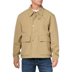 imageLacoste Mens Light Weight Short Parka Jacket WPocketsLion Beige