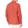 imageLacoste Mens Long Sleeve Regular Fit Linen Casual Button Down Shirt with Front PocketCrater Orange