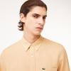 imageLacoste Mens Long Sleeve Regular Fit Linen Casual Button Down Shirt with Front PocketCroissant