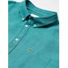 imageLacoste Mens Long Sleeve Regular Fit Linen Casual Button Down Shirt with Front PocketNiagara Blue