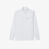 imageLacoste Mens Long Sleeve Regular Fit Linen Casual Button Down Shirt with Front PocketOverviewWhite