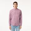 imageLacoste Mens Long Sleeve Regular Fit Plaid Casual Button Down ShirtOraMultico