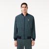 imageLacoste Mens Plaid Bomber Jacket WCroc BadgeNavy BlueMulticolor