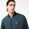imageLacoste Mens Plaid Bomber Jacket WCroc BadgeNavy BlueMulticolor