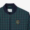 imageLacoste Mens Plaid Bomber Jacket WCroc BadgeNavy BlueMulticolor
