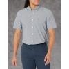imageLacoste Mens Short Sleeve Regular Fit Gingham Button Down ShirtBlancMarine