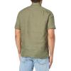 imageLacoste Mens Short Sleeve Regular Fit Linen Button Down Shirt with Front PocketTank Green