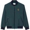 imageLacoste Mens Plaid Bomber Jacket WCroc BadgeNavy BlueMulticolor