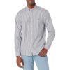 imageLacoste Mens Regular Fit Long Sleeve Button Down Stripe Shirt WhiteNavy Blue ML