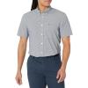 imageLacoste Mens Short Sleeve Regular Fit Gingham Button Down ShirtBlancMarine