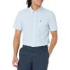 imageLacoste Mens Short Sleeve Regular Fit Gingham Button Down ShirtBlancPanorama