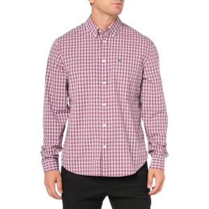imageLacoste Mens Long Sleeve Regular Fit Plaid Casual Button Down ShirtOraMultico