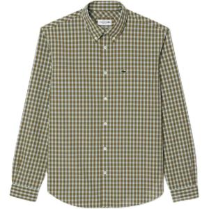 imageLacoste Mens Long Sleeve Regular Fit Plaid Casual Button Down ShirtTankMultico