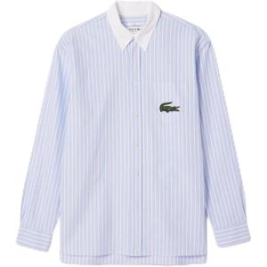 imageLacoste Mens Long Sleeve Relaxed Fit Oxford Button Down ShirtOverviewWhite