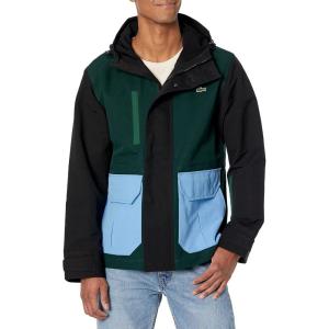 imageLacoste Mens Ls Colorblock Full Zip Twill BlousonSinopleNoirargentinevert