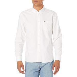 imageLacoste Mens Regular Fit Cotton Oxford ShirtBlanc