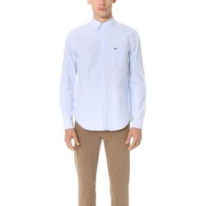 imageLacoste Mens Regular Fit Cotton Oxford ShirtHemisphere Blue