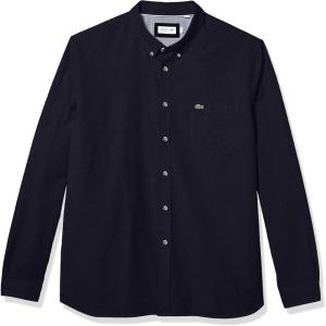 imageLacoste Mens Regular Fit Cotton Oxford ShirtMarine Blue