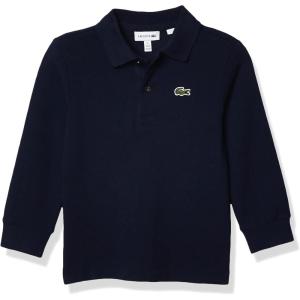 imageLacoste Boys Regular Fit Petit Piqu ull Sleeve PoloNavy Blue