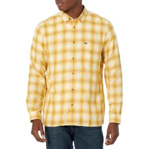 imageLacoste Mens Cotton and Wool Blend Checked Flannel ShirtCookieMultico