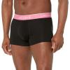 imageLacoste Mens Cotton Stretch Essentials Trunks 3PackBlack With Azure BlueSage GreyPink Waistbands