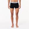 imageLacoste Mens Cotton Stretch Essentials Trunks 3PackBlack With White Waistbands