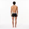 imageLacoste Mens Cotton Stretch Essentials Trunks 3PackBlack With White Waistbands