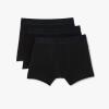 imageLacoste Mens Cotton Stretch Essentials Trunks 3PackBlackBlackBlack