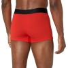 imageLacoste Mens Cotton Stretch Essentials Trunks 3PackBlackElectric RedWhite With BlackElectric Red Waistbands