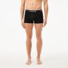 imageLacoste Mens Cotton Stretch Essentials Trunks 3PackBlackWhiteGrey With Multicolor Waistband
