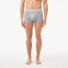 imageLacoste Mens Cotton Stretch Essentials Trunks 3PackBlackWhiteGrey With Multicolor Waistband