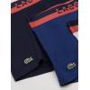 imageLacoste Mens Cotton Stretch Essentials Trunks 3PackNavy BlueDeep OceanDove Grey