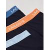 imageLacoste Mens Cotton Stretch Essentials Trunks 3PackNavy With Light BlueOrangeBlue Waistbands