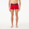 imageLacoste Mens Cotton Stretch Essentials Trunks 3PackNavyRedBlue