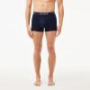 imageLacoste Mens Cotton Stretch Essentials Trunks 3PackNavyRedBlue