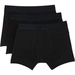 imageLacoste Mens Cotton Stretch Essentials Trunks 3PackBlackBlackBlack