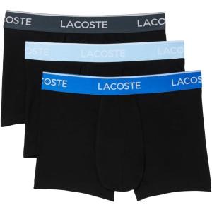 imageLacoste Mens Cotton Stretch Essentials Trunks 3PackNavyRoyal BlueLight Blue