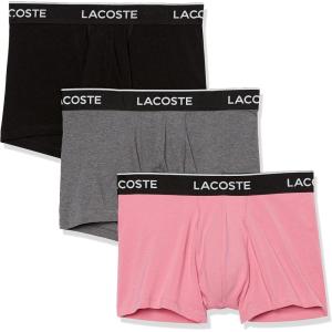 imageLacoste Mens Cotton Stretch Essentials Trunks 3PackSage GreyBlackMidnight Smoke