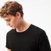 imageLacoste Mens 100 Cotton Regular Fit Crew Neck TShirt 3PackBlack