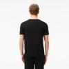imageLacoste Mens 100 Cotton Regular Fit Crew Neck TShirt 3PackBlack With Black Waistbands