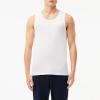 imageLacoste Mens 100 Cotton Regular Fit Crew Neck Tank Top 3PackWhite