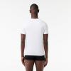 imageLacoste Mens 100 Cotton Slim Fit Crew Neck TShirt 3PackWhiteDove GreyBlack