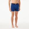 imageLacoste Mens Cotton Stretch Big Croc Print Boxer Briefs 3PackNavy BlueWhiteDove Grey