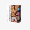 imageLacoste Mens Cotton Stretch Essentials Boxer Briefs 3PackBlack With Azure BlueSage GreyPink Waistbands