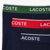 imageLacoste Mens Cotton Stretch Essentials Boxer Briefs 3PackNavy BlueGreenRedNavy