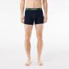 imageLacoste Mens Cotton Stretch Essentials Boxer Briefs 3PackNavy BlueGreenRedNavy Blue