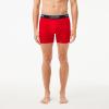 imageLacoste Mens Cotton Stretch Essentials Boxer Briefs 3PackNavy BlueRedDeep Ocean