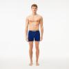 imageLacoste Mens Cotton Stretch Essentials Boxer Briefs 3PackNavy BlueRedDeep Ocean New